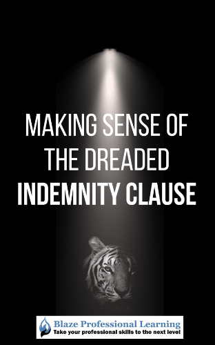 Making Sense of the Dreaded Indemnity Clause Slide 1 - Blaze Professional Learning